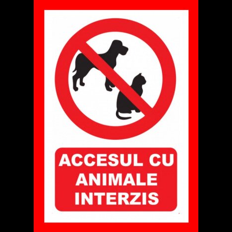 Placuta accesul cu animale interzis